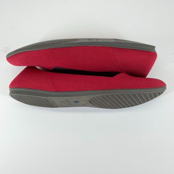 Rothy's The Flats Round Toe Scarlet Red Knit Ballet Size W9.5 Casual Preppy - Picture 5 of 9